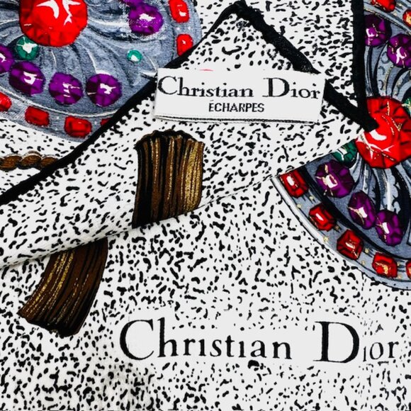 VGT  Over size Full Body Wrap Christian Dior Soft 100% Silk Scarf Satin 41"  (22 - Picture 12 of 15